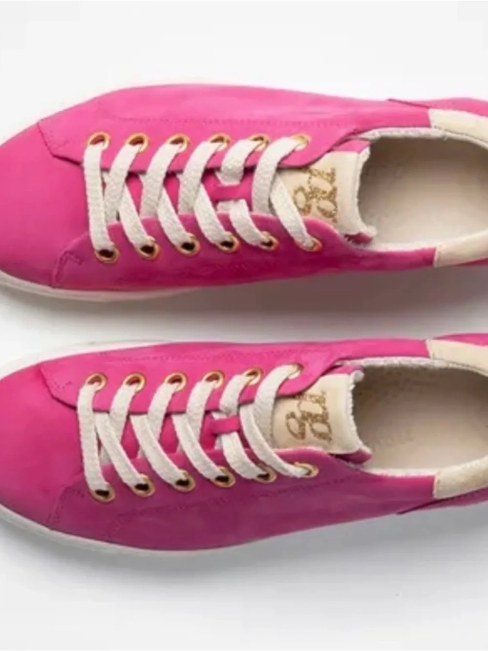 Paul Green Hot Pink Platform Sneaker with Cream Accents - Picture 3 of 8